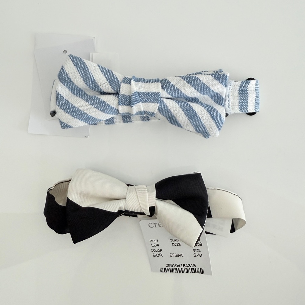 NWT Crewcuts Boy Light Blue & White Striped Bow Tie